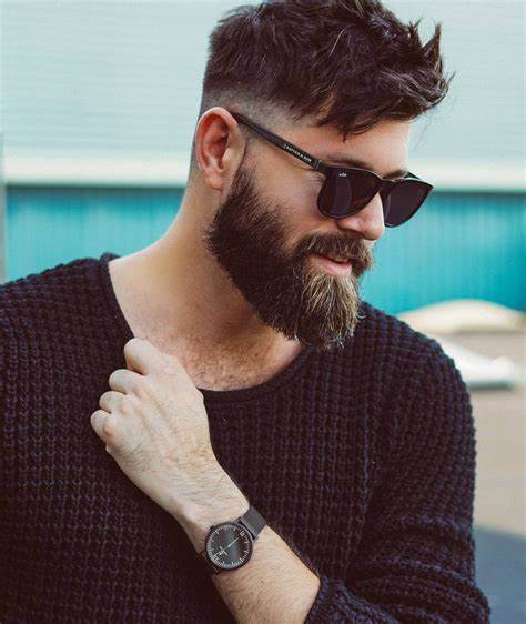 Man with Beard Using Beard Dye For Sensitive Skin 